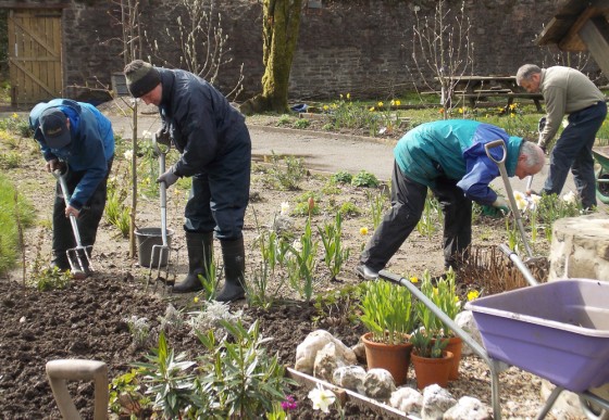 John, Ian, Roy and Glyn get down and dirty